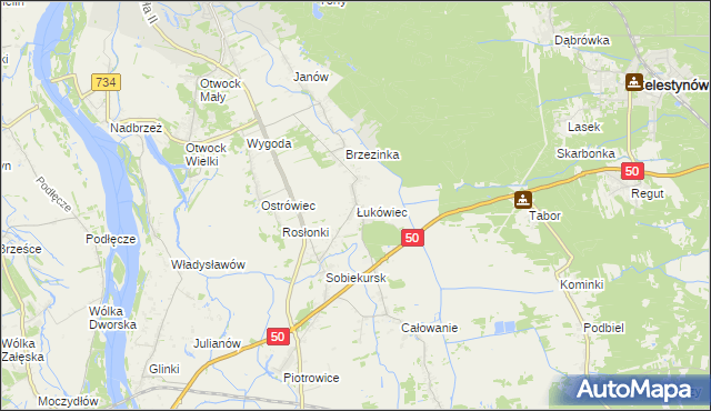 mapa Łukówiec gmina Karczew, Łukówiec gmina Karczew na mapie Targeo