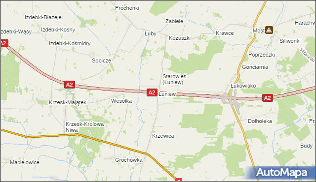 mapa Łuniew, Łuniew na mapie Targeo