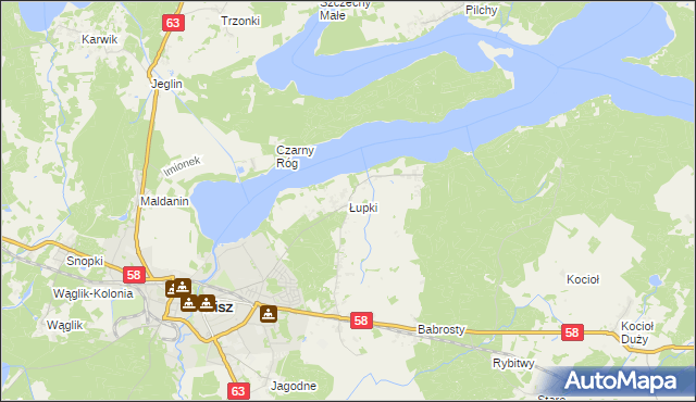 mapa Łupki gmina Pisz, Łupki gmina Pisz na mapie Targeo