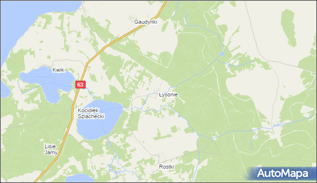 mapa Łysonie, Łysonie na mapie Targeo