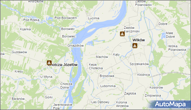 mapa Machów, Machów na mapie Targeo