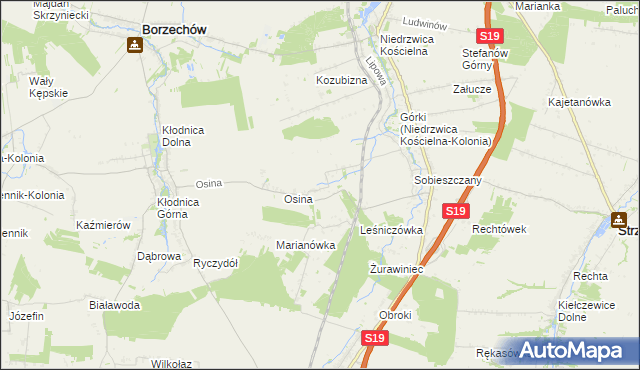 mapa Majdan Sobieszczański, Majdan Sobieszczański na mapie Targeo