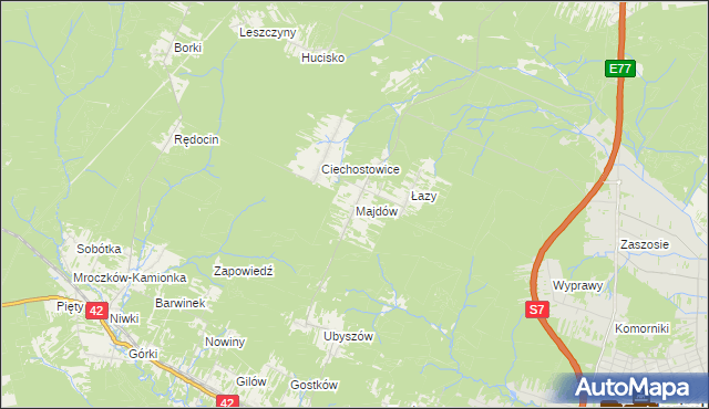 mapa Majdów, Majdów na mapie Targeo