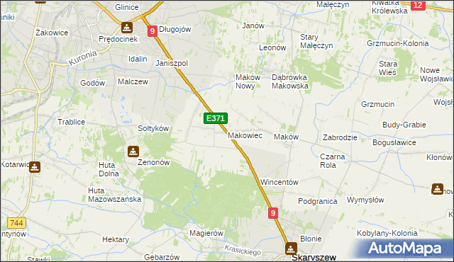 mapa Makowiec, Makowiec na mapie Targeo