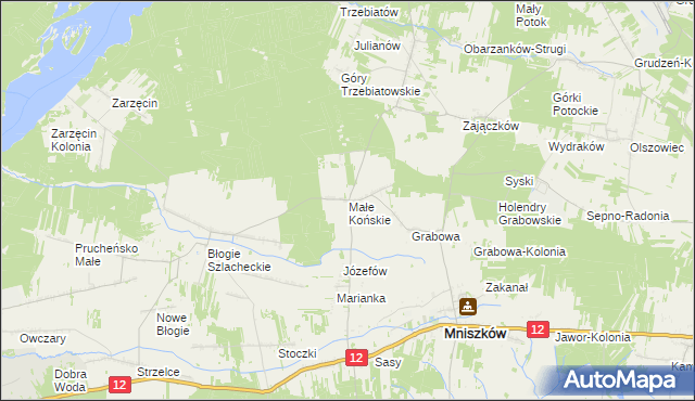 mapa Małe Końskie, Małe Końskie na mapie Targeo