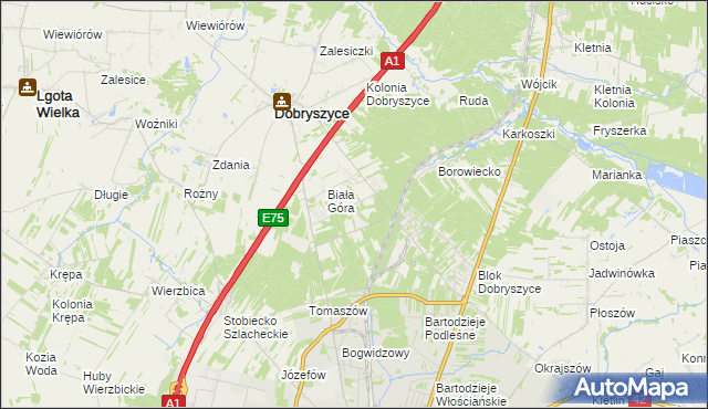 mapa Malutkie, Malutkie na mapie Targeo