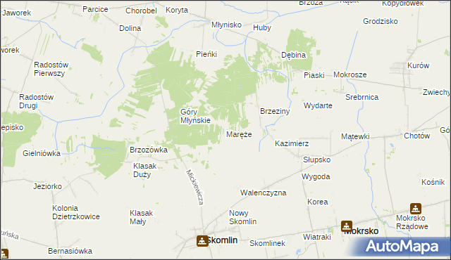 mapa Maręże, Maręże na mapie Targeo