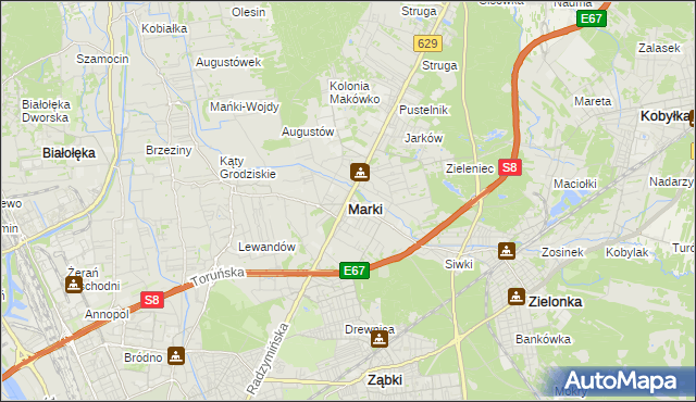 mapa Marki powiat wołomiński, Marki powiat wołomiński na mapie Targeo