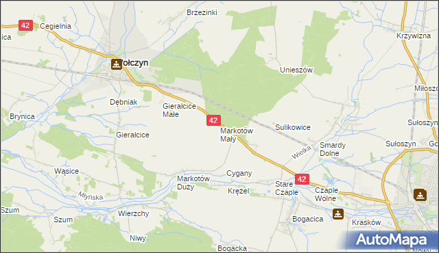 mapa Markotów Mały, Markotów Mały na mapie Targeo