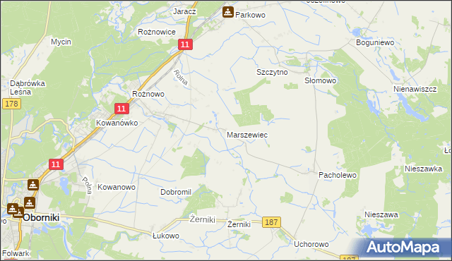 mapa Marszewiec, Marszewiec na mapie Targeo