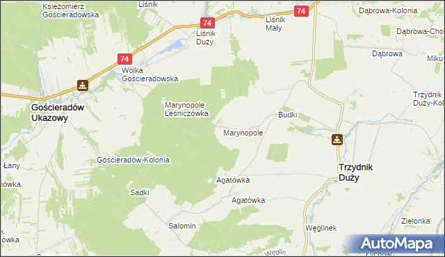 mapa Marynopole, Marynopole na mapie Targeo