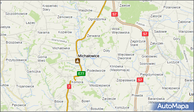 mapa Masłomiąca, Masłomiąca na mapie Targeo