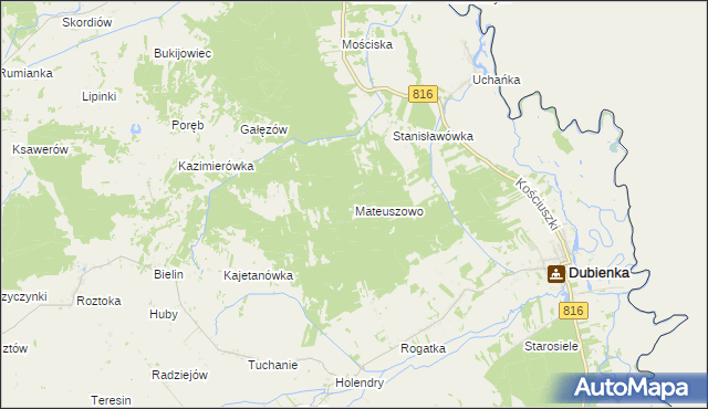 mapa Mateuszowo, Mateuszowo na mapie Targeo