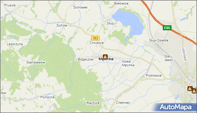 mapa Męcinka, Męcinka na mapie Targeo