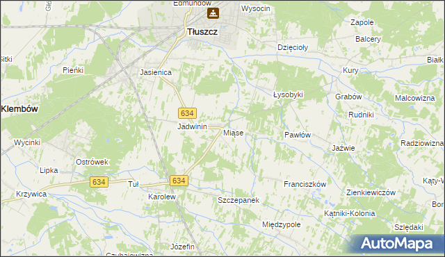 mapa Miąse, Miąse na mapie Targeo