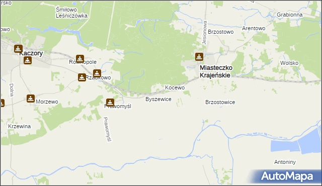 mapa Miasteczko-Huby, Miasteczko-Huby na mapie Targeo