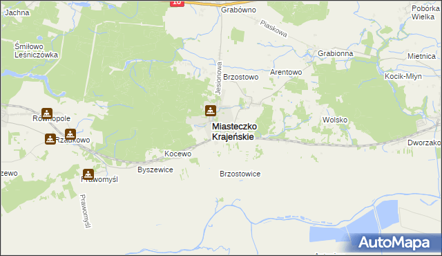 mapa Miasteczko Krajeńskie, Miasteczko Krajeńskie na mapie Targeo