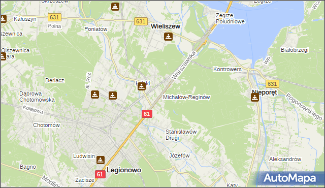 mapa Michałów-Reginów, Michałów-Reginów na mapie Targeo