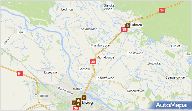 mapa Michałowice gmina Lubsza, Michałowice gmina Lubsza na mapie Targeo