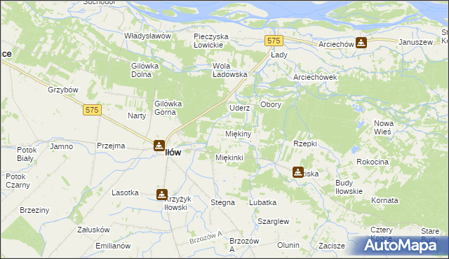 mapa Miękiny, Miękiny na mapie Targeo