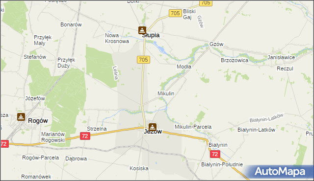 mapa Mikulin gmina Jeżów, Mikulin gmina Jeżów na mapie Targeo