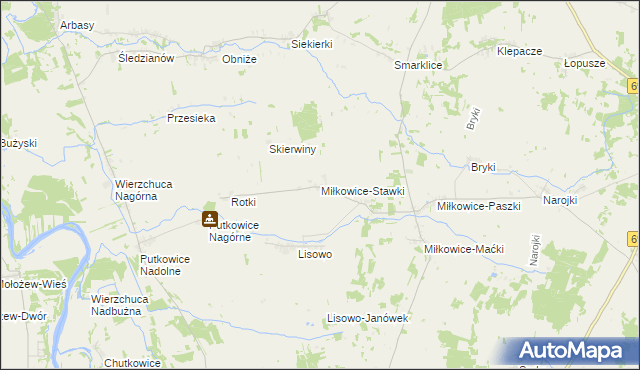 mapa Miłkowice-Stawki, Miłkowice-Stawki na mapie Targeo