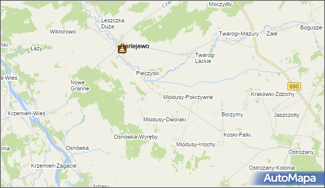 mapa Miodusy-Pokrzywne, Miodusy-Pokrzywne na mapie Targeo