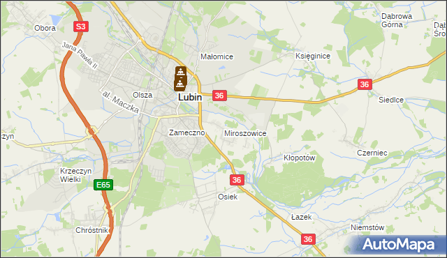 mapa Miroszowice, Miroszowice na mapie Targeo