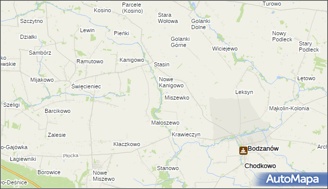 mapa Miszewko gmina Bodzanów, Miszewko gmina Bodzanów na mapie Targeo