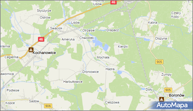 mapa Mochała, Mochała na mapie Targeo