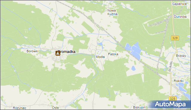 mapa Modła gmina Gromadka, Modła gmina Gromadka na mapie Targeo