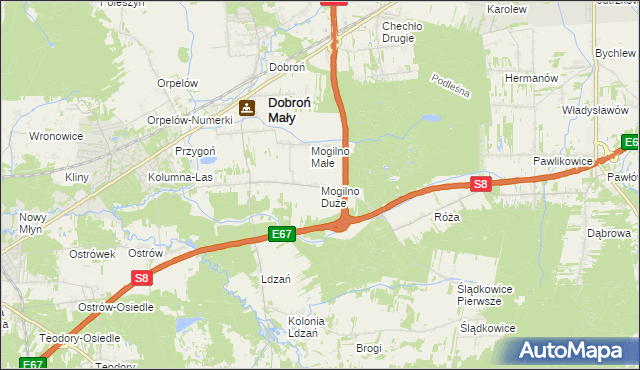 mapa Mogilno Duże, Mogilno Duże na mapie Targeo