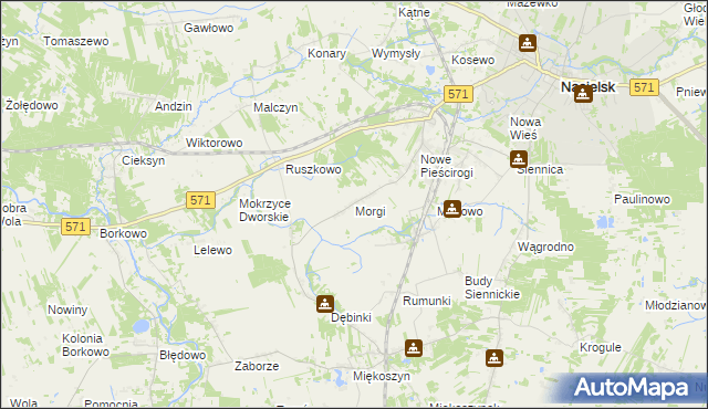 mapa Morgi gmina Nasielsk, Morgi gmina Nasielsk na mapie Targeo