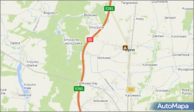 mapa Mórkowo, Mórkowo na mapie Targeo