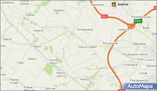 mapa Motycz-Józefin, Motycz-Józefin na mapie Targeo