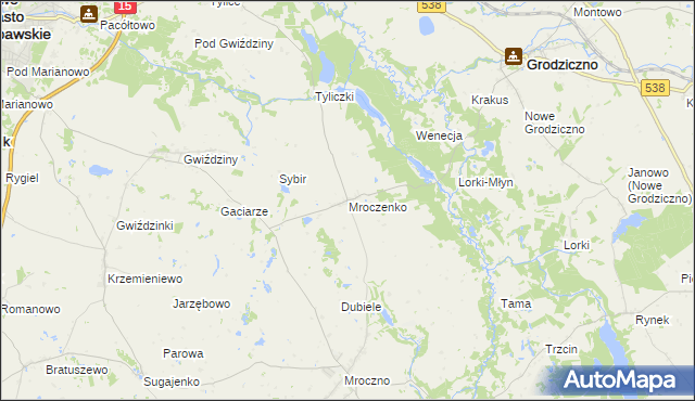 mapa Mroczenko, Mroczenko na mapie Targeo