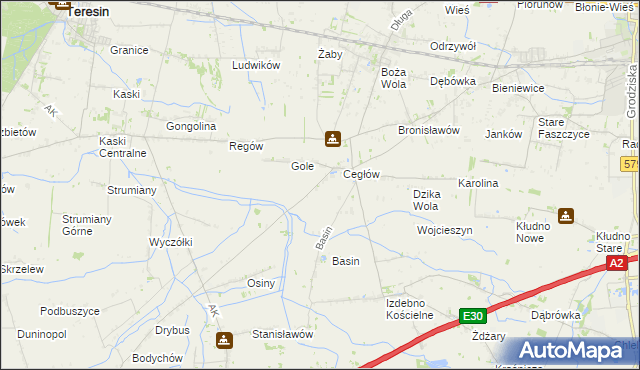 mapa Murowaniec gmina Baranów, Murowaniec gmina Baranów na mapie Targeo