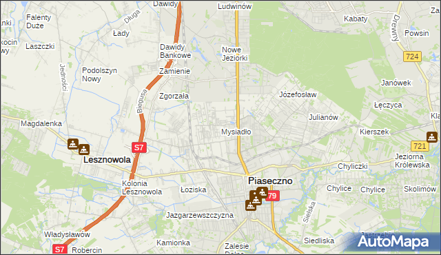 mapa Mysiadło, Mysiadło na mapie Targeo