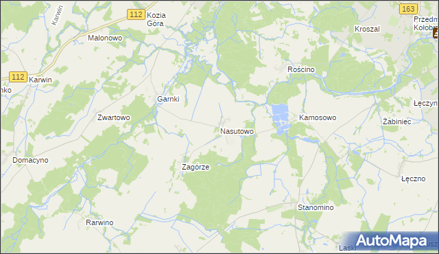 mapa Nasutowo, Nasutowo na mapie Targeo