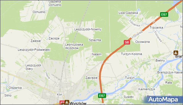 mapa Natalin gmina Wyszków, Natalin gmina Wyszków na mapie Targeo