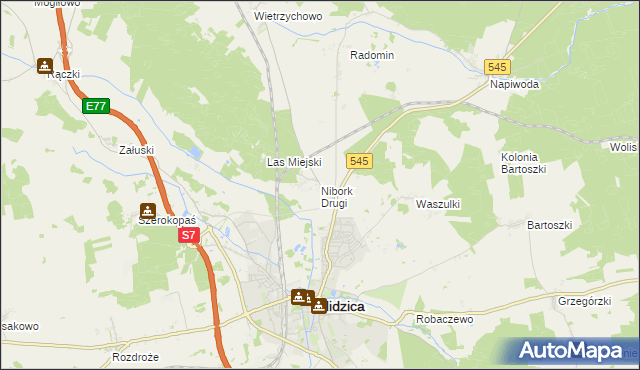 mapa Nibork Drugi, Nibork Drugi na mapie Targeo