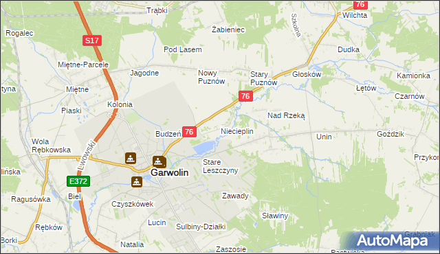 mapa Niecieplin, Niecieplin na mapie Targeo