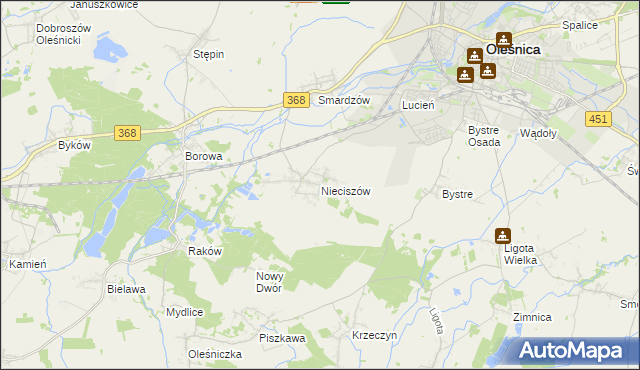mapa Nieciszów, Nieciszów na mapie Targeo