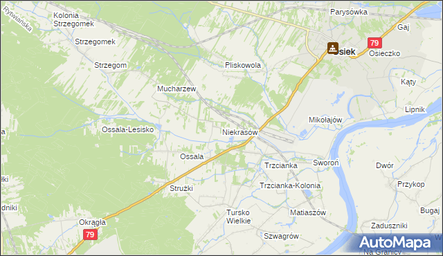 mapa Niekrasów, Niekrasów na mapie Targeo