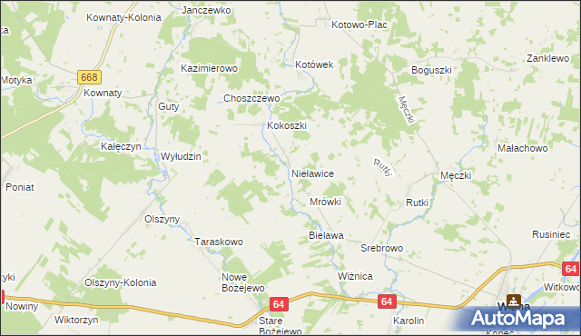 mapa Nieławice, Nieławice na mapie Targeo