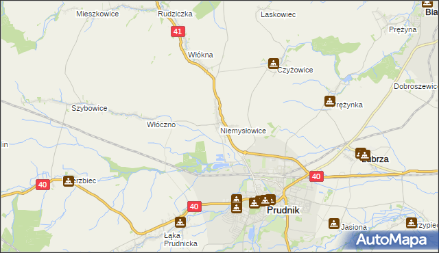 mapa Niemysłowice, Niemysłowice na mapie Targeo