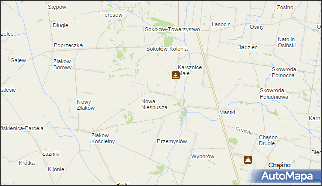 mapa Niespusza-Wieś, Niespusza-Wieś na mapie Targeo