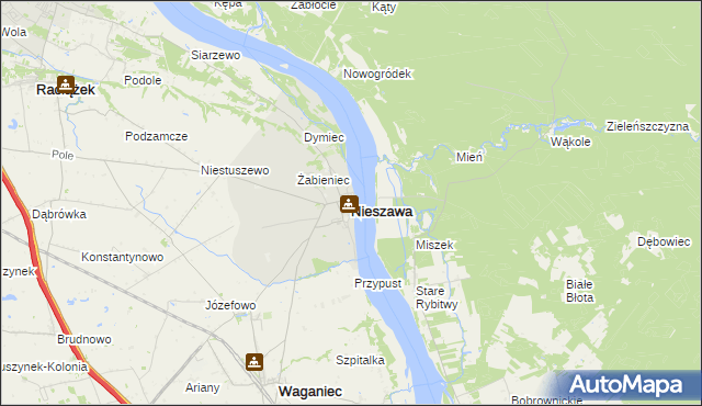 mapa Nieszawa powiat aleksandrowski, Nieszawa powiat aleksandrowski na mapie Targeo