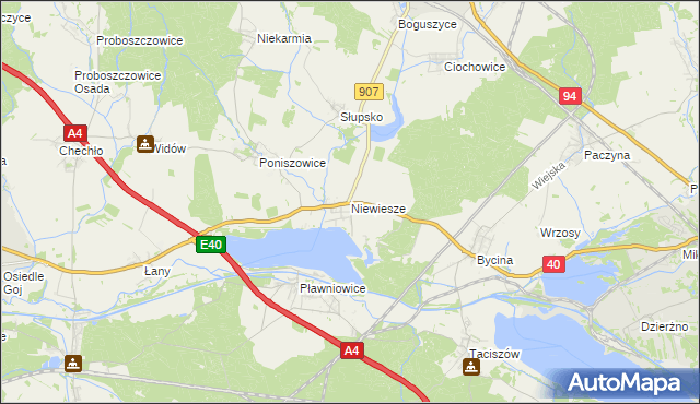 mapa Niewiesze, Niewiesze na mapie Targeo