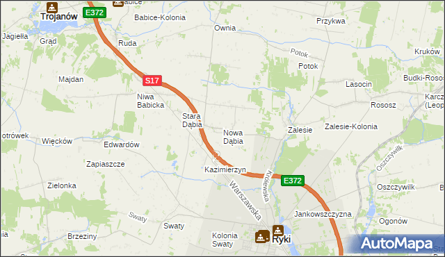 mapa Nowa Dąbia, Nowa Dąbia na mapie Targeo